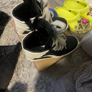 Black and White High-Top Sneakers